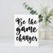 Seien Sie der Spielschreiber, der Schwarz-weißes Z Postkarte (Stehend Vorderseite)