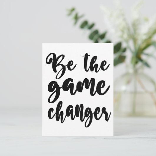 Seien Sie der Spielschreiber, der Schwarz-weißes Z Postkarte (Stehend Vorderseite)