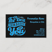 Seien Sie die beste Version, die Sie blaues Schwar Visitenkarte (Vorderseite)