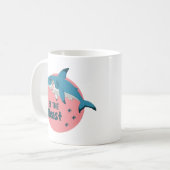 Seien Sie die Bestie Kawaii Happy Blue Shark auf P Kaffeetasse (Vorderseite Links)