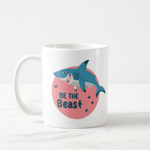 Seien Sie die Bestie Kawaii Happy Blue Shark auf P Kaffeetasse