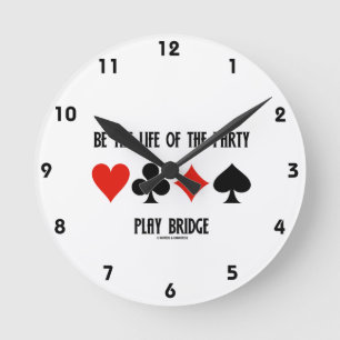 Seien Sie die Lebensdauer der Party Play Bridge (C Runde Wanduhr