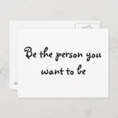 Seien Sie die Person, die Sie als Postkarte gewoll (Vorne/Hinten)