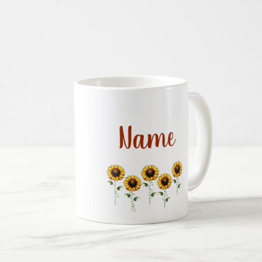 Seien Sie die Sonnenblume Personalisiert Kaffeetasse (VorderseiteRechts)