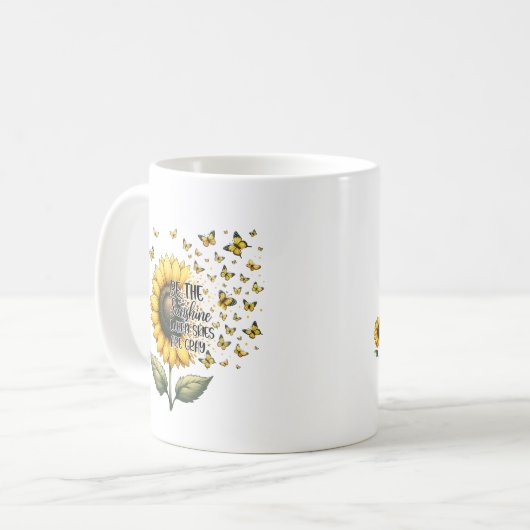 Seien Sie die Sonnenblume Personalisiert Kaffeetasse (Vorderseite Links)