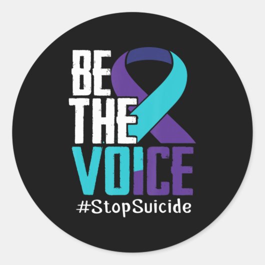 Seien Sie die Stimme, um Selbstmord zu stoppen Bew Runder Aufkleber (Vorderseite)
