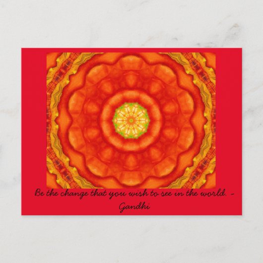 Seien Sie die Veränderung Zitat Gandhi inspirieren Postkarte (Vorderseite)
