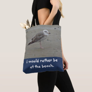 Seien Sie eher am Strand bemalten Seagull Sand Bir Tasche
