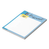 Seien Sie ehrlich Slate Blue Dog hält eine persönl Notizblock (Rotiert)