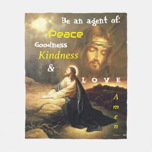 Seien Sie ein Agent des "Peace Christ Image Charac Fleecedecke (Vorderseite)