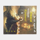 Seien Sie ein Agent des "Peace Christ Image Charac Fleecedecke (Vorderseite (Horizontal))
