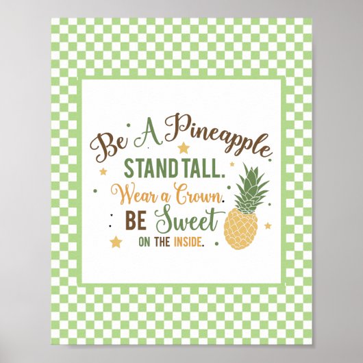 Seien Sie ein Ananas Word Art Poster (Vorne)