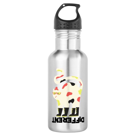 Seien Sie ein anderes lustiges Katzendesign Edelstahlflasche (Vorderseite)