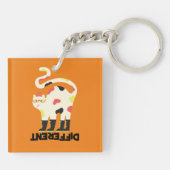 Seien Sie ein anderes lustiges Katzendesign Schlüsselanhänger (Rückseite)