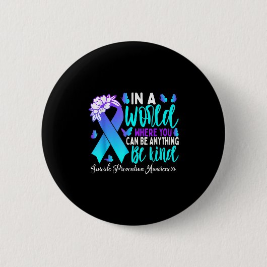 Seien Sie ein Aquamariner Lila Kampf gegen Selbstm Button (Vorderseite)