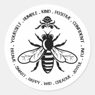 Seien Sie ein bescheidener glücklicher Spaß für Runder Aufkleber