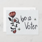 Seien Sie ein Blumenvogel mit Bienen Postkarte (Vorne/Hinten)
