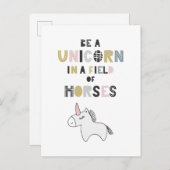 Seien Sie ein Einhorn auf einem Pferdefeld Postkarte (Vorne/Hinten)