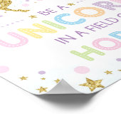 Seien Sie ein Einhorn im Kinderzimmer Pferde Poster (Ecke)