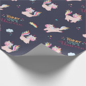 Seien Sie ein Einhorn Regenbogenfarbe mit Sternen Geschenkpapier (Ecke)