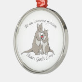 Seien Sie ein fantastisches Opossum - teilen Sie Silbernes Ornament (Links)