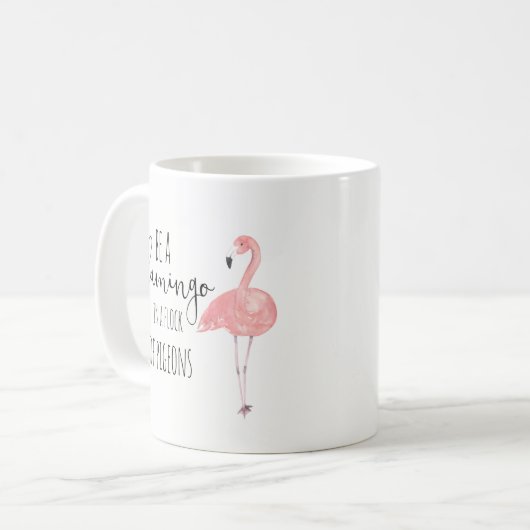 Seien Sie ein Flamingo in einer Menge der Kaffeetasse (Vorderseite Links)