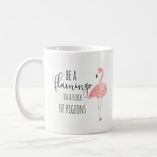 Seien Sie ein Flamingo in einer Menge der Kaffeetasse (Links)