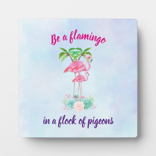 Seien Sie ein Flamingo in einer Taubenschlocke Fotoplatte (Vorderseite)