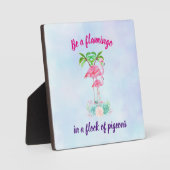 Seien Sie ein Flamingo in einer Taubenschlocke Fotoplatte (Vorderseite)