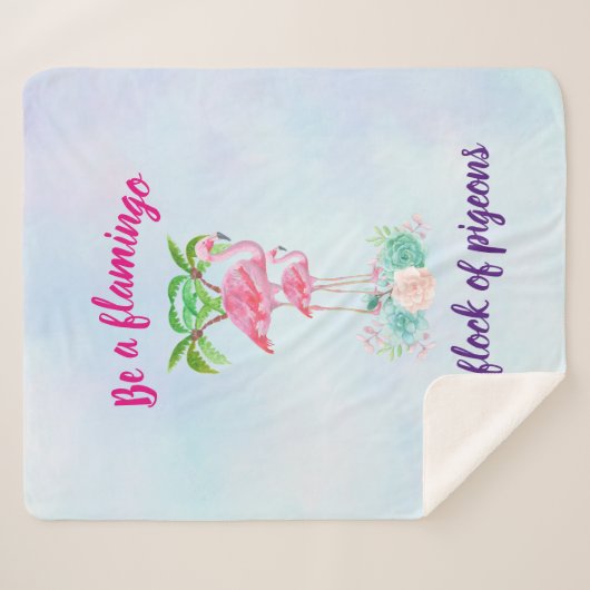 Seien Sie ein Flamingo in einer Taubenschlocke Sherpadecke (Vorderseite (Horizontal))