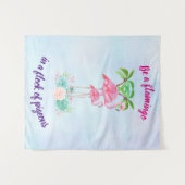 Seien Sie ein Flamingo in einer Taubenschlocke Wandteppich (Vorderseite (Horizontal))