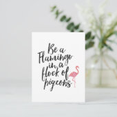 Seien Sie ein Flamingo - Inspirationskarte Postkarte (Stehend Vorderseite)