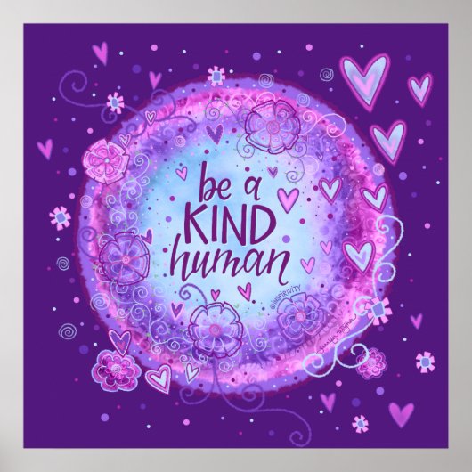 Seien Sie ein gesunder menschlicher Zitat, Lila In Poster (Vorne)