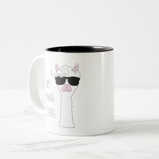 Seien Sie ein No Drama Llama Art Cartoon Llama Art Zweifarbige Tasse (Vorderseite Links)
