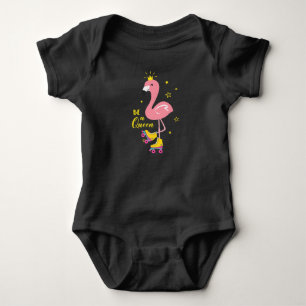 Seien Sie ein Queen Pink Flamingo Skate Roller Wom Baby Strampler