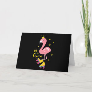 Seien Sie ein Queen Pink Flamingo Skate Roller Wom Dankeskarte