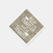 Seien Sie ein Reisender, kein Touristenkartenziffe Serviette (Ecke)