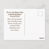 Seien Sie ein Segen für heute Sprichwörter 11:25 Postkarte (Rückseite)