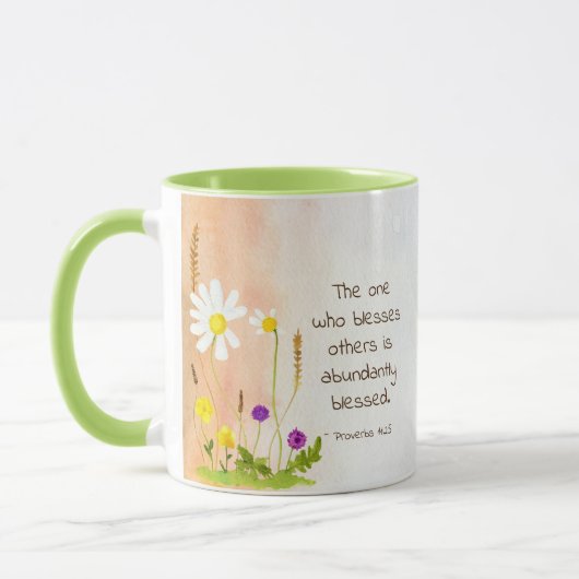 Seien Sie ein Segen für heute Sprichwörter 11:25 Tasse (Links)