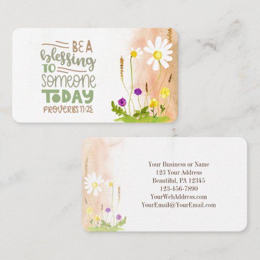 Seien Sie ein Segen für heute Sprichwörter 11:25 Visitenkarte (Vorne/Hinten)