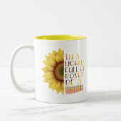 Seien Sie ein Sonnenblumenangebot Zweifarbige Tasse (Links)