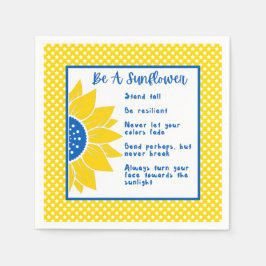 Seien Sie ein Sonnenblumenwort Kunst, Kultur und K Serviette