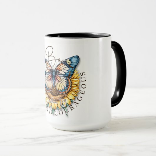 Seien Sie ein starkes und mutiges Bibelangebot Tasse (VorderseiteRechts)