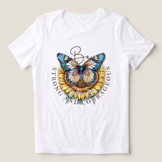 Seien Sie ein starkes und mutiges Bibelangebot Tri-Blend Shirt (Design Vorderseite)