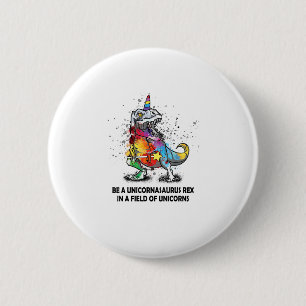 Seien Sie ein Unicornasaurus Rex in einem Feld von Button