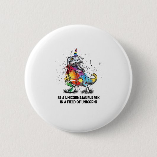 Seien Sie ein Unicornasaurus Rex in einem Feld von Button (Vorderseite)