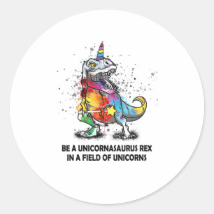 Seien Sie ein Unicornasaurus Rex in einem Feld von Runder Aufkleber