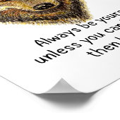 Seien Sie ein Wolf Fusion Zitat Wasserfarben Kunst Poster (Ecke)