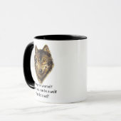 Seien Sie ein Wolfspass Inspiration Wolf Zitat Tasse (Vorderseite Links)