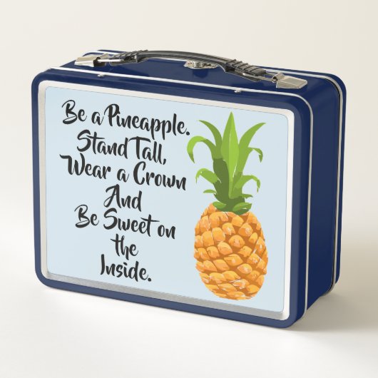 Seien Sie eine Ananas-Brotdose Metall Lunch Box (Rückseite)